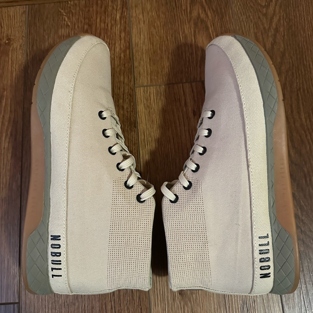 NOBULL Canvas Mid-Top Trainers Sneaker Tennis shoes Tan Men’s 10.5 Women’s 12